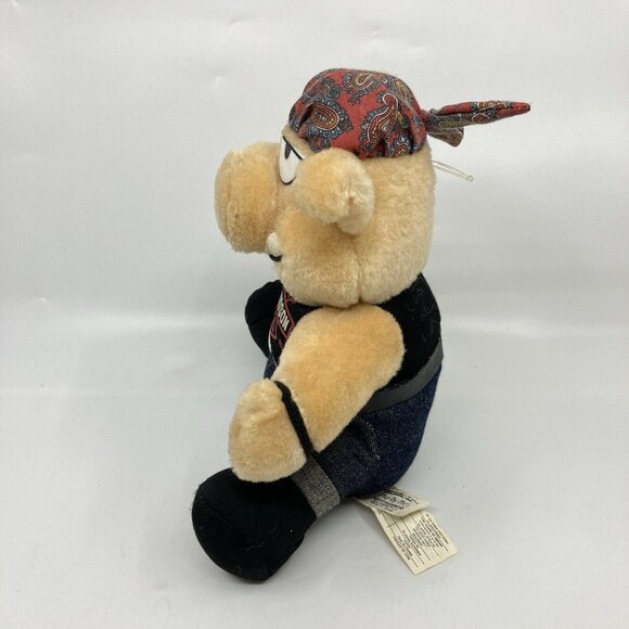 Vintage 1993 Harley Davidson Motorcycles Pig Hog Stuffed Animal Plush Toy - Picture 4 of 8